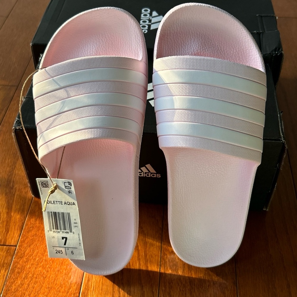 adidas Womens Flip Flop Sandals Size 7 Color-Pink Lightweight & Comfy